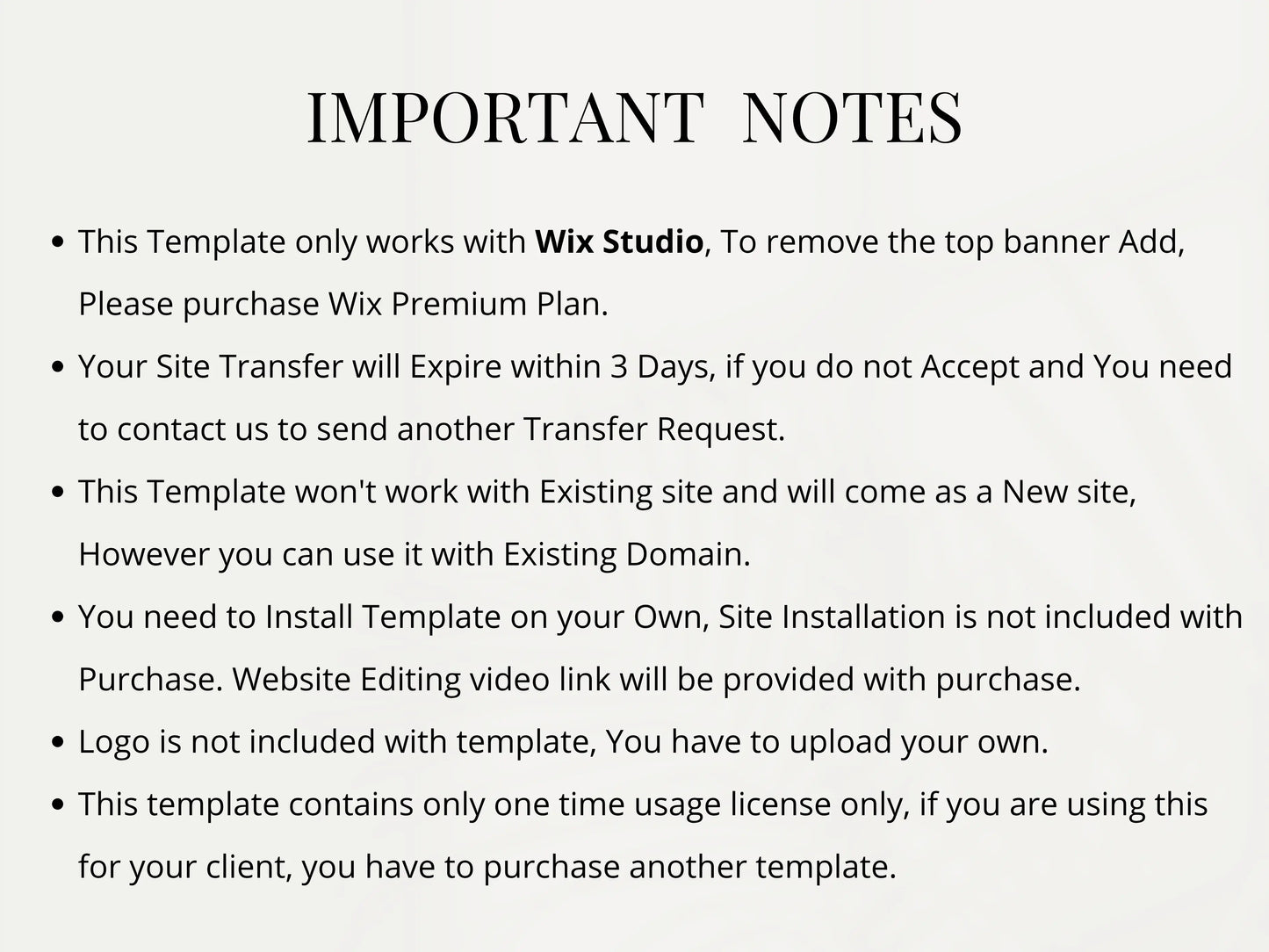 Bold One Page Wix Studio Website Template